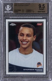 2009-10 Topps Chrome #101 Stephen Curry Rookie Card (#593/999) – BGS GEM MINT 9.5